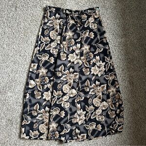 BICE Vintage Black Cream Floral Maxi Skirt Retro 90s Casual Neutral 4 Vacation